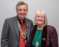 Isobel Lind with President Boyd
photo by Alex Murphy